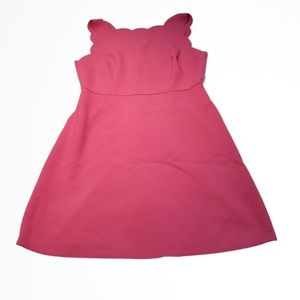 LOFT Petites Fushia Pink Scalloped Laser Cut Strap Above The Knee Dress Size 6P